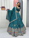 Blue Colour Pure Vichitra With Embroidery Work Lehenga With Choli Dupatta Pc 533